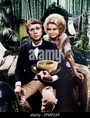 Steve McQueen, Sharon Farrell, on-set of the Film, "The Reivers