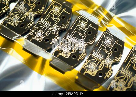 Close view of electrical circuits; New York City, New York, United States of America Stock Photo
