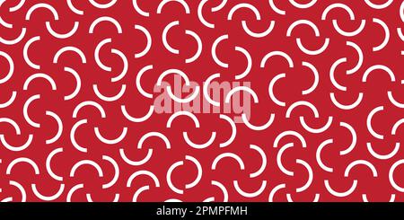 Seamless Pattern Arcs Geometric Vector isolated wallpaper background red Stock Vector