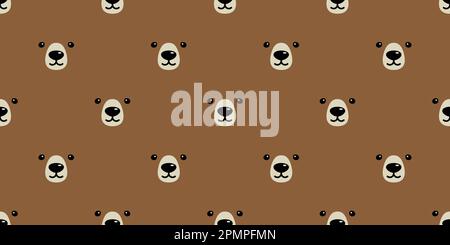 Bear Seamless Pattern vector polar bear face isolated background wallpaper brown Stock Vector