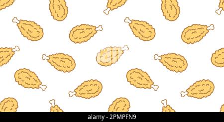 Chicken nugget seamless pattern vector Crispy Fried isolated wallpaper background Stock Vector