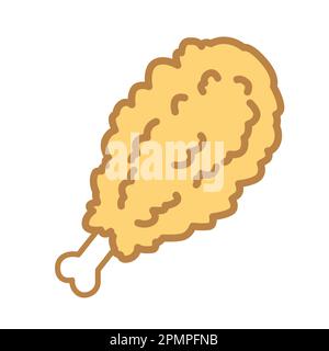 Chicken nugget Crispy Fried vector icon illustration cartoon doodle Stock Vector