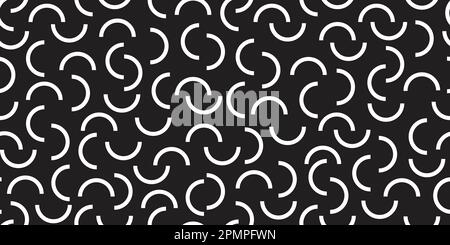 Seamless Pattern Arcs Geometric Vector wallpaper background isolated black Stock Vector