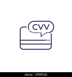 card CVV code icon, line vector Stock Vector