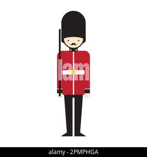 Queen Guard cartoon icon Vector illustration character Stock Vector