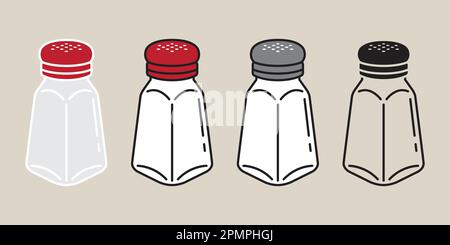 Salt Vector pepper icon logo sugar bottle cartoon illustration Stock Vector
