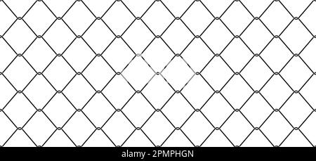 Wire Mesh Seamless Pattern vector Chain link Fence isolated wallpaper background Stock Vector