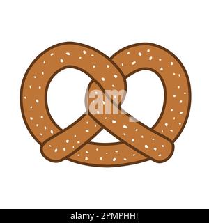 pretzel icon logo vector illustration cartoon Stock Vector