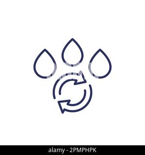 reuse water line icon on white Stock Vector