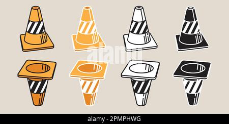 traffic cone vector icon logo doodle cartoon illustration Stock Vector