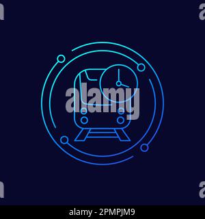 train arrival time or subway schedule icon Stock Vector