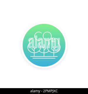 carbon offset and reducing co2 gas icon, linear Stock Vector