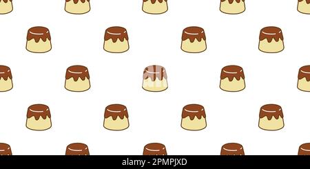 Cake seamless pattern vector pudding caramel isolated wallpaper background Stock Vector
