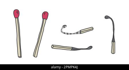 Matchstick Vector icon logo cartoon illustration doodle Stock Vector