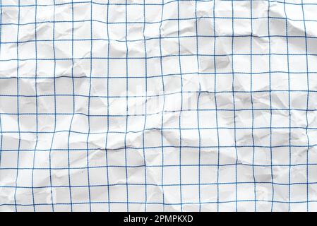Texture of crumpled paper in a cage. Office. Business. Notebook Stock Photo