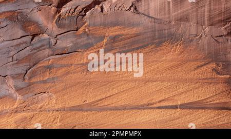 Cross Bedding Sandstone Cliff Wall - Canyon de Chelly National Monument, Arizona Stock Photo