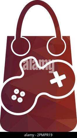 shopping bag game logo vector design template Stock Vector