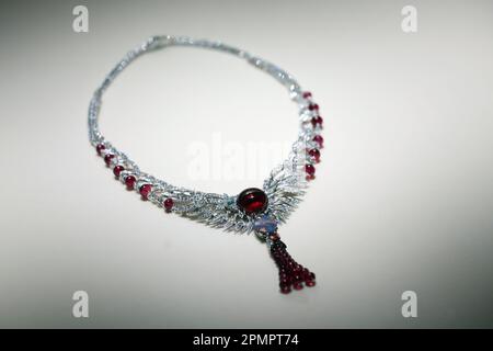 Necklace Cartier 2019 is displayed during a Special Exhibition HHartier and WomenHHat Hong Kong Palace Museum