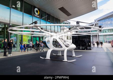 Volocopter electric aircraft presented at the Frankfurt IAA Motor Show. Germany - September 12, 2017. Stock Photo