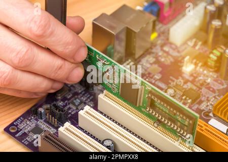 Electric circuit. High technology. Repair of computer equipment Stock Photo
