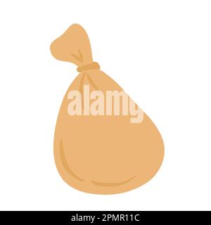 Packages with garbage vector illustration of big black plastic bags with wastes isolated on white background. Packs full of rubbish, packets and Stock Vector
