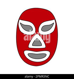 Mexican wrestling mask lucha libre or luchador mask, doodle style vector illustration Stock Vector