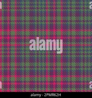 Check textile pattern. Vector background seamless. Texture tartan plaid fabric in pink and violet colors. Stock Vector