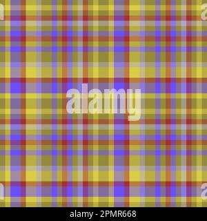 Texture check vector. Plaid seamless fabric. Pattern tartan textile background in indigo and pastel colors. Stock Vector