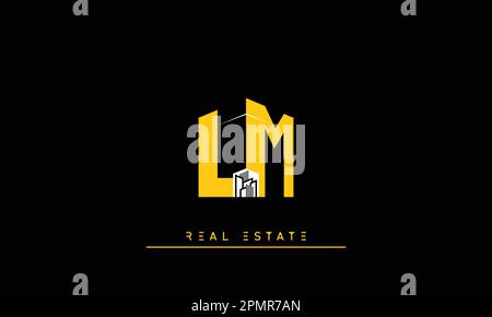 Real Estate letters Initials Monogram logo LM , ML Stock Vector