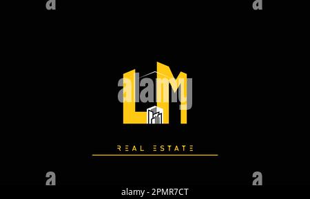 Real Estate letters Initials Monogram logo LM , ML Stock Vector