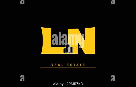 Real Estate letters Initials Monogram logo LN , NL Stock Vector