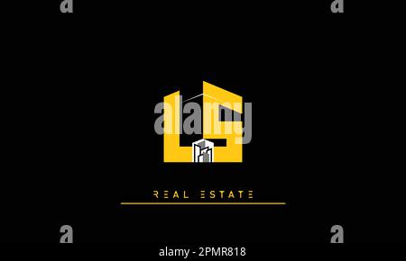 Real Estate letters Initials Monogram logo LS , SL Stock Vector