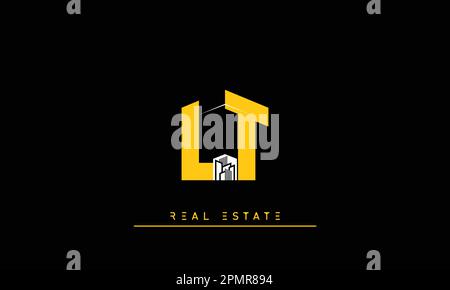 Real Estate letters Initials Monogram logo LT , TL Stock Vector