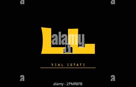 Real Estate letters Initials Monogram logo LL Stock Vector