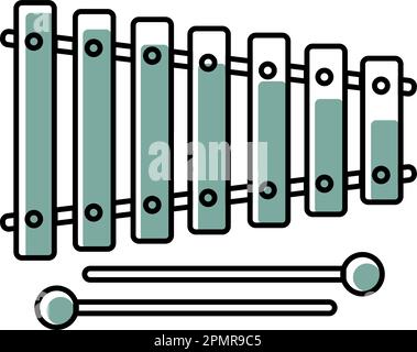 Isolated colored children sketch of xylophone icon Vector Stock Vector