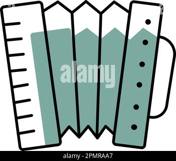Isolated colored children sketch of accordion icon Vector Stock Vector
