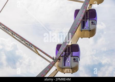 The View, Antwerp Ferris Wheel at Steenplein. Antwerp, Flemish Region, Belgium, Europe Stock Photo