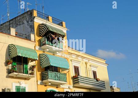 House facades, Bari Vecchia, historic city, Bari, Puglia, Italy Stock Photo
