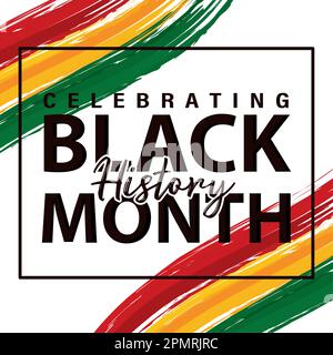 Black history month colored poster with watercolored african flags Vector Stock Vector