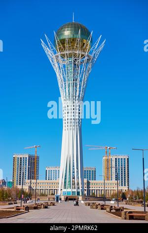 Astana (Nur-Sultan), Kazakhstan - April 2, 2023: Baiterek tower in Astana city Stock Photo