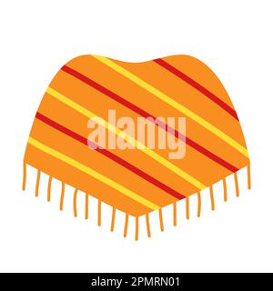 Cartoon Mexican poncho or serape, traditional clothes of Mexico, doodle style vector illustration Stock Vector