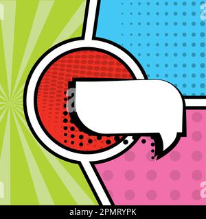 Colored comic page with halftone effect and comic bubbles Vector Stock Vector