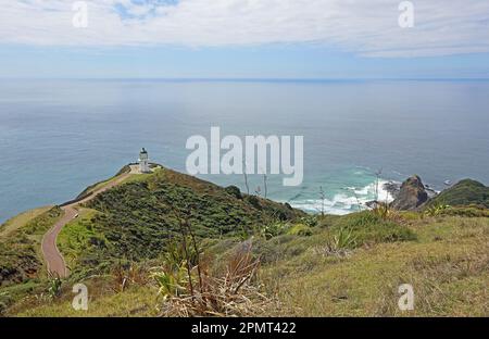 Lighthouse on Cape Reinga - New Zealand Stock Photo