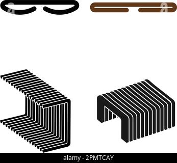 Staple Pin Icon, Stapler Metal Staple Fastener Vector illustration symbol design Stock Vector