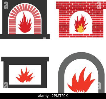 fireplace icon vector illustration symbol design Stock Vector