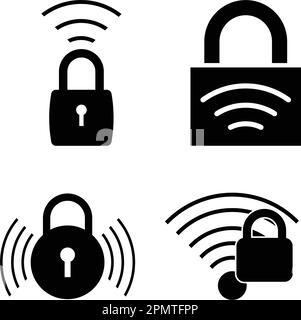 locked wifi signal icon vector illustration symbol design Stock Vector