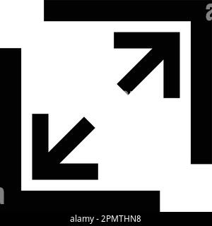 full screen mode icon and zoom out,signs and symbols,vector simple design. Stock Vector