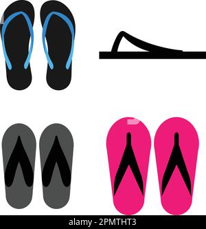 flip-flops logo vector illustration simple design Stock Vector