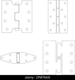 a set of door hinge icons design template. Trendy style, vector eps 10 Stock Vector