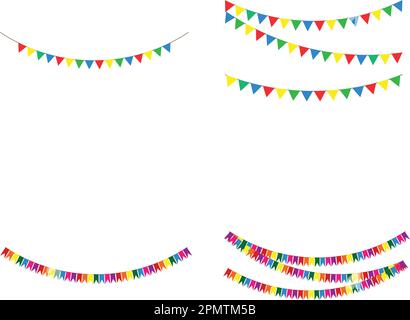 party flag icon, birthday celebration, welcoming, decoration vector illustration Stock Vector